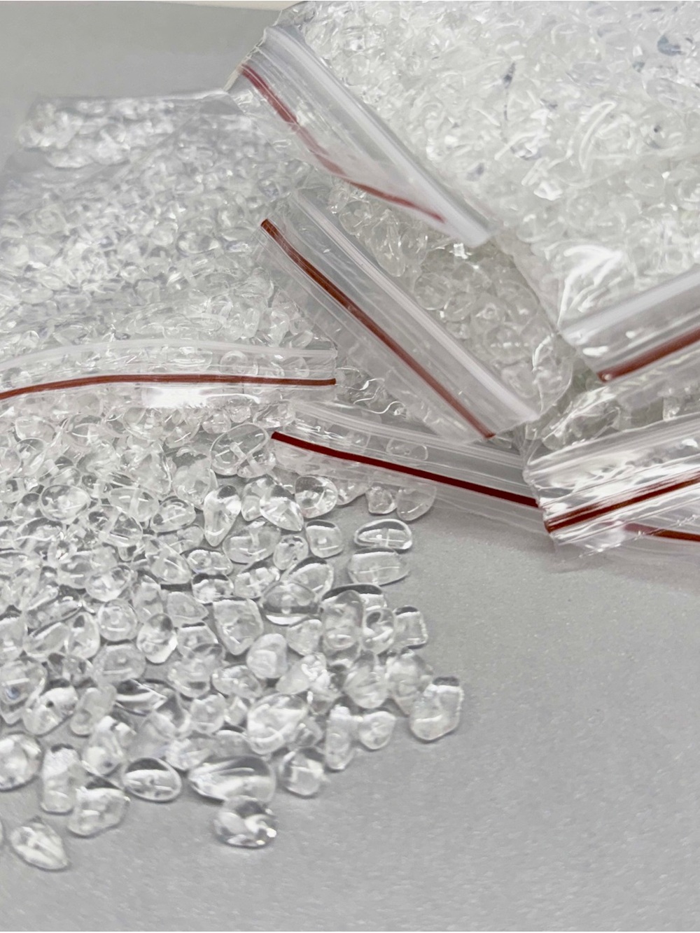 Natural Crystal Quartz Chip Beads For Jewelry - Lot - 420 pcs x 6 Bags